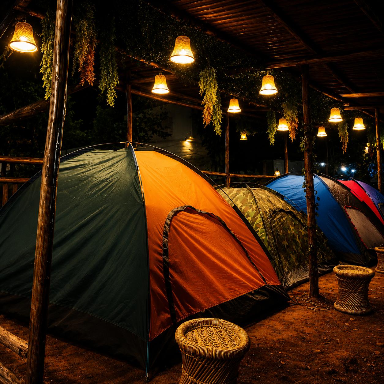 Forest camping tents at DERA CAMP by Aaranya near Bhopal
