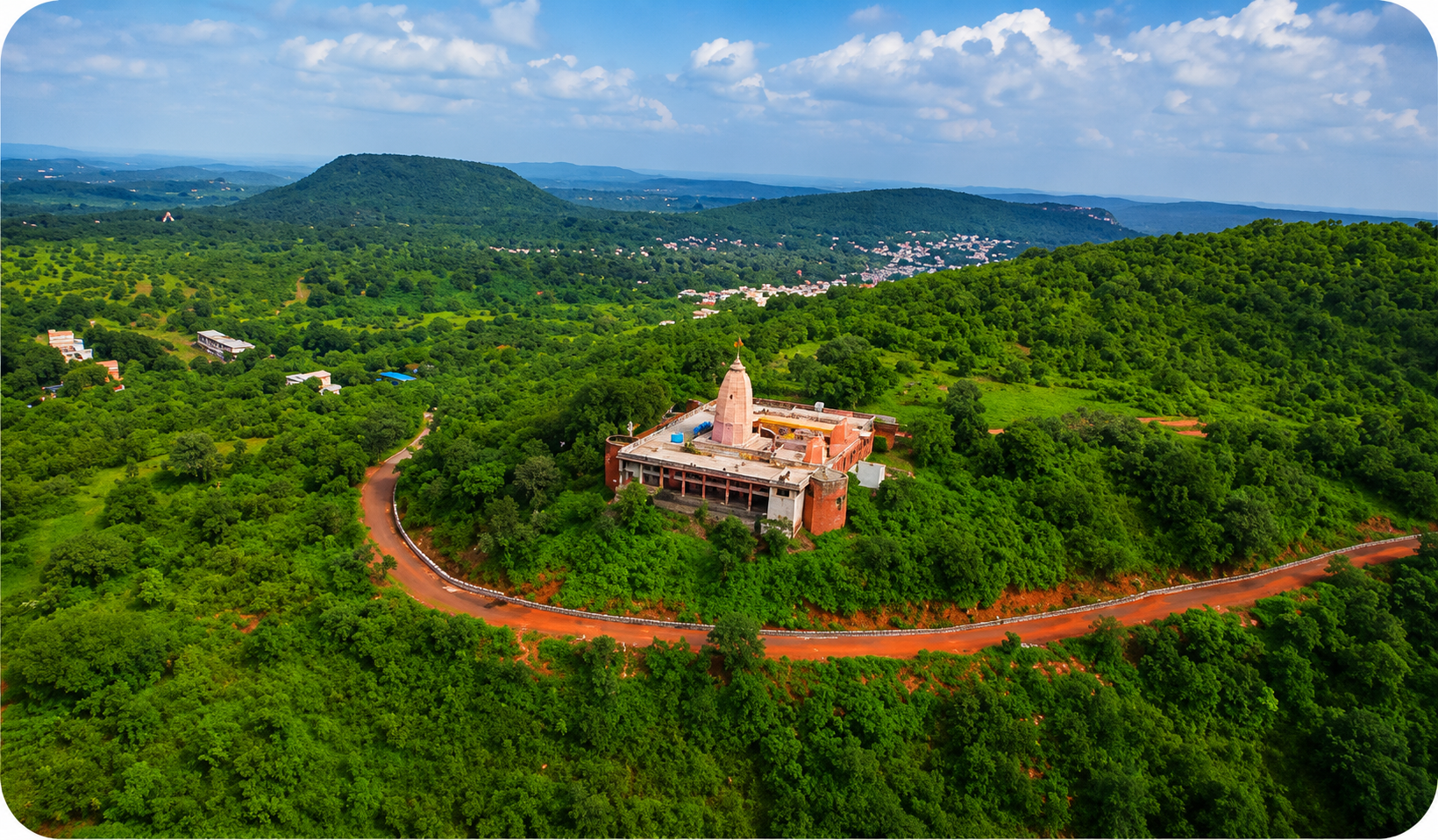 Hilltop viewpoint over countryside